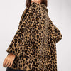 Notch Collar Leopard Print Teddy Coat