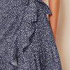 Dalmatian Print Ruffle Trim Tie Side Skirt