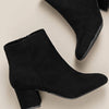 Almond Toe Chunky Heel Side Zip Booties