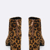 Pointed Toe Chunky Heel Leopard Booties