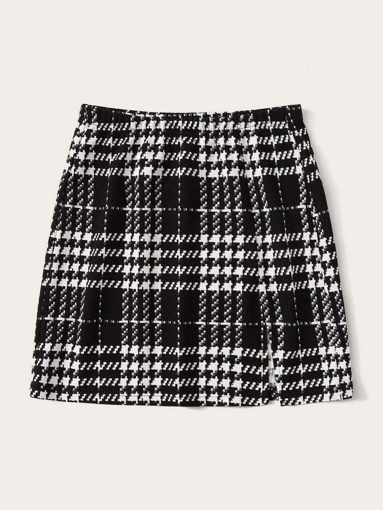 Plaid Textured Skirt