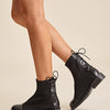 Lace-up Back Knit Panel Boots