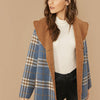 Single Breasted Contrast Lining Plaid Coat
